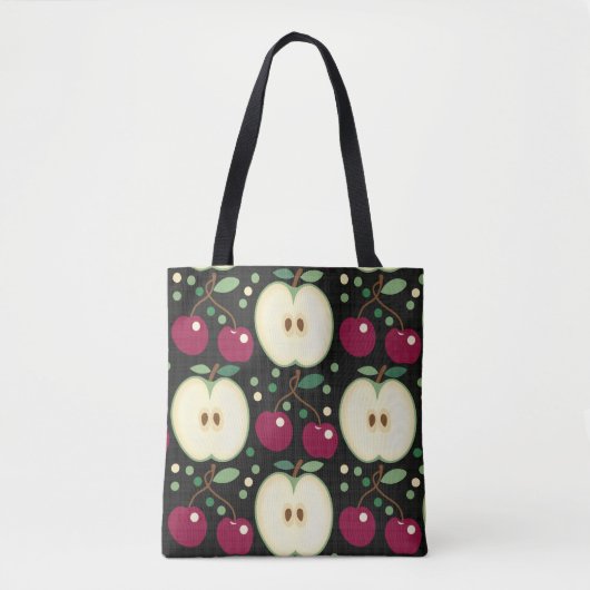 Groene appels en rode kersen Canvas tas (Voorkant)