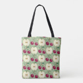 Groene appels en rode kersen Canvas tas (Achterkant)
