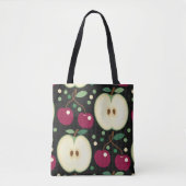 Groene appels en rode kersen Canvas tas (Voorkant)