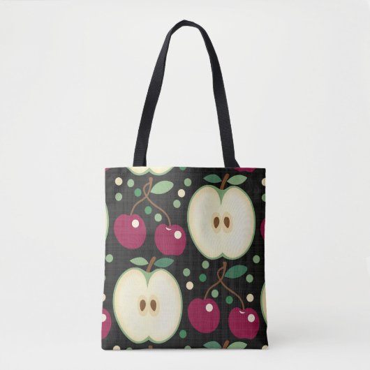 Groene appels en rode kersen Canvas tas (Voorkant)