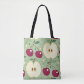 Groene appels en rode kersen Canvas tas (Voorkant)