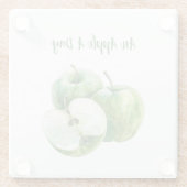 Groene Appels Fruit Glazen Onderzetter (Achterkant)