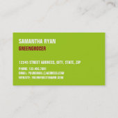 Groene appels, groenboeren visitekaartje (Achterkant)