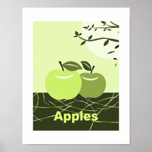 Groene Appels Keuken Muur Decor Poster