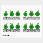 Groene appels met Zebra Print Border Rechthoekige Sticker (Vel)