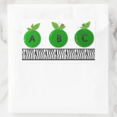 Groene appels met Zebra Print Border Rechthoekige Sticker (Tas)