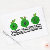 Groene appels met Zebra Print Border Rechthoekige Sticker (Envelop)