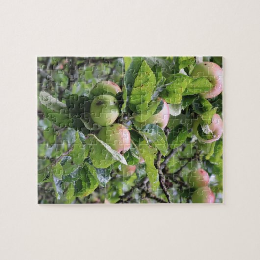 Groene appels op bomen legpuzzel (Horizontaal)