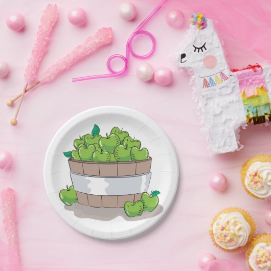 Groene appels papieren bordje (Feest)