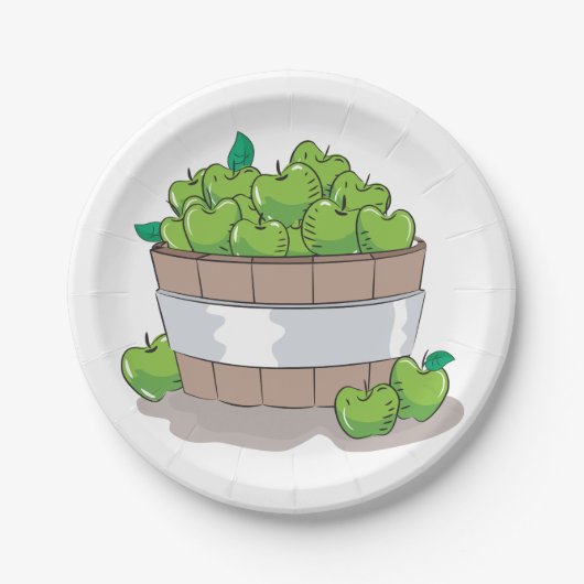 Groene appels papieren bordje (Voorkant)