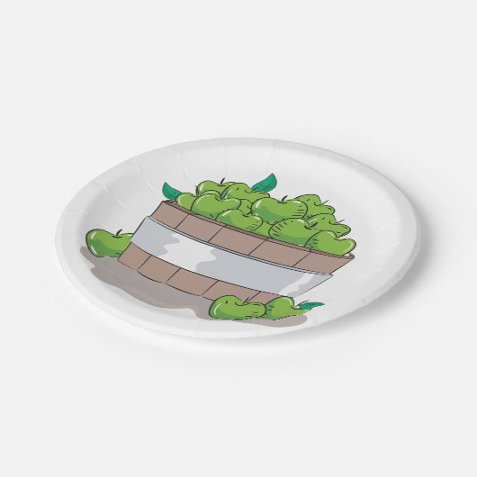 Groene appels papieren bordje (Gekanteld)