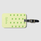 Groene appels patroon monogram bagagelabel (Voorkant (horizontaal))