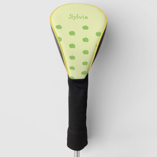 Groene appels patroon monogram golfheadcover (Voorkant)