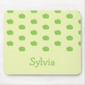 Groene appels patroon monogram muismat (Voorkant)