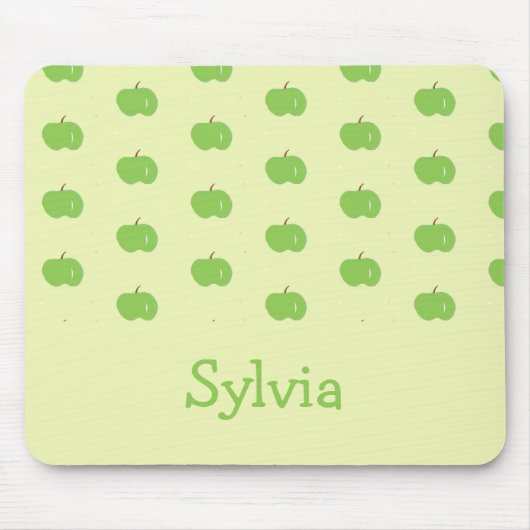 Groene appels patroon monogram muismat (Voorkant)