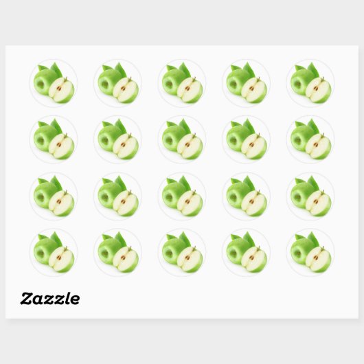Groene appels ronde sticker (Vel)