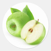 Groene appels ronde sticker (Voorkant)