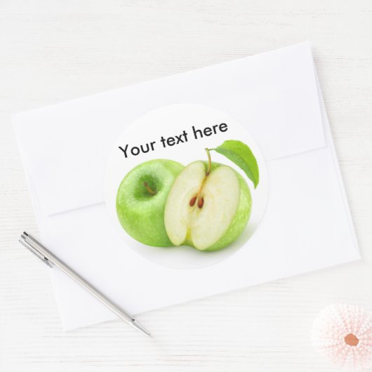 Groene appels ronde sticker (Envelop)