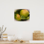 Groene appels, vers, met een dunne rand poster (Keuken)