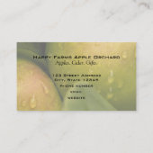 Groene appels, vers, met een dunne rand visitekaartje (Achterkant)