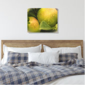 Groene appels, vers, met waterdruppels canvas afdruk (Insitu (Slaapkamer))