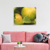 Groene appels, vers, met waterdruppels canvas afdruk (Insitu (Woonkamer))