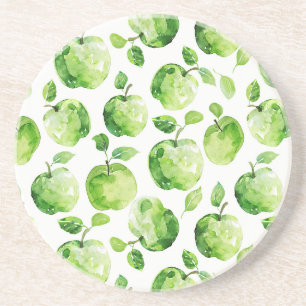 Groene appels zandsteen onderzetter