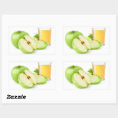 Groene appelsap rechthoekige sticker (Vel)
