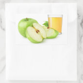 Groene appelsap rechthoekige sticker (Tas)