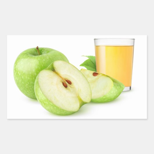 Groene appelsap rechthoekige sticker (Voorkant)