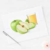 Groene appelsap rechthoekige sticker (Envelop)