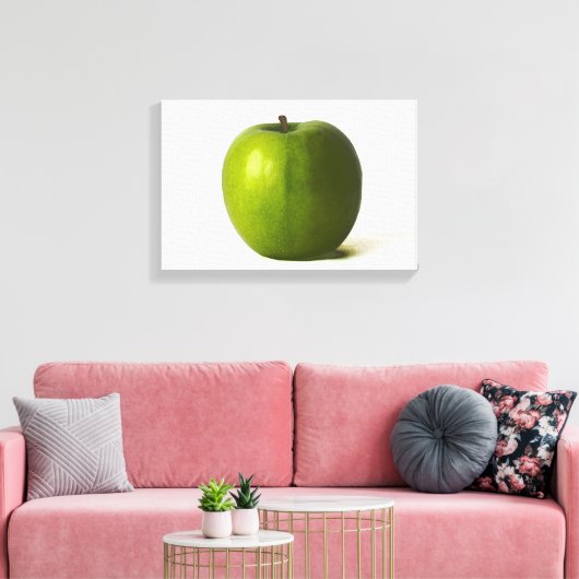 Groene Apple 16.50x11 (41.25x27.5cm) waccnm Canvas Afdruk (Insitu (Woonkamer))