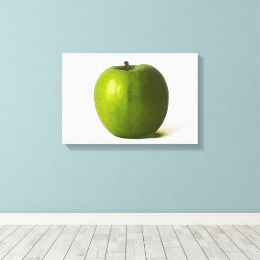 Groene Apple 16.50x11 (41.25x27.5cm) waccnm Canvas Afdruk (Insitu (Houten vloer))