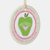 Groene Apple & Alphabet Teacher Ornament (Rechts)