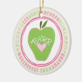 Groene Apple & Alphabet Teacher Ornament (Links)