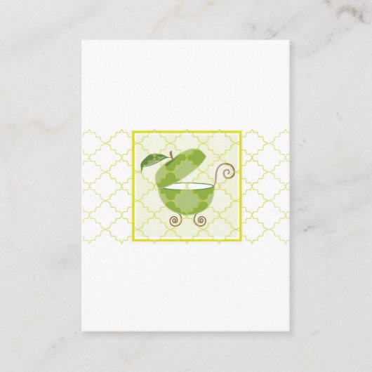 Groene Apple Baby Carriage | Neem een boek mee Informatiekaartje (Voorkant)