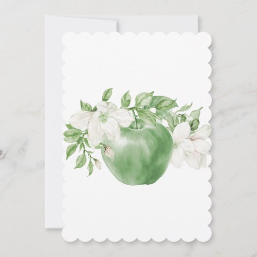 Groene Apple Baby Douche Uitnodigingen (Achterkant)