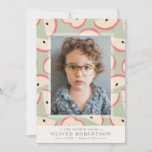 Groene Apple Boy Foto Afstuderen Aankondiging (Voorkant)