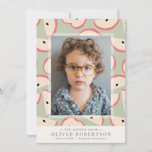 Groene Apple Boy Foto Afstuderen Aankondiging