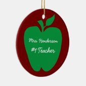 Groene Apple-cadeau van schoolleraar Keramisch Ornament (Rechts)