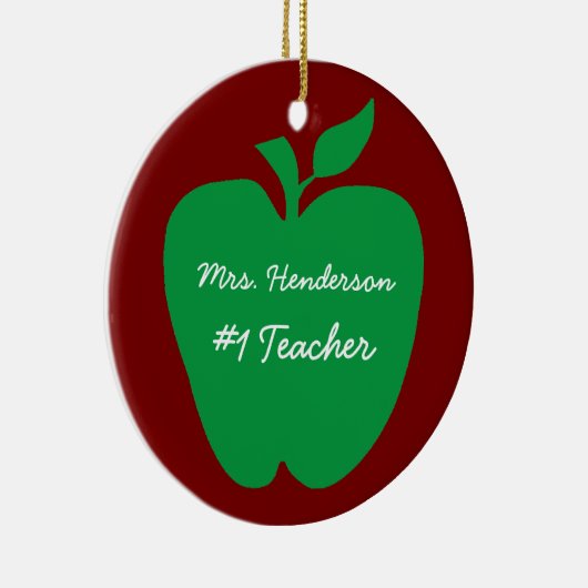 Groene Apple-cadeau van schoolleraar Keramisch Ornament (Rechts)