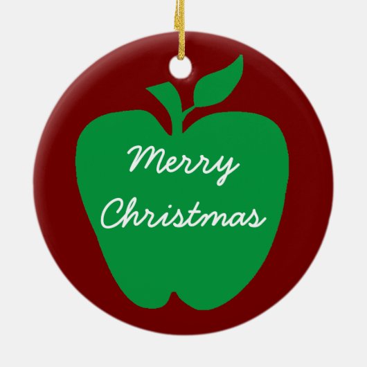 Groene Apple-cadeau van schoolleraar Keramisch Ornament (Achterkant)