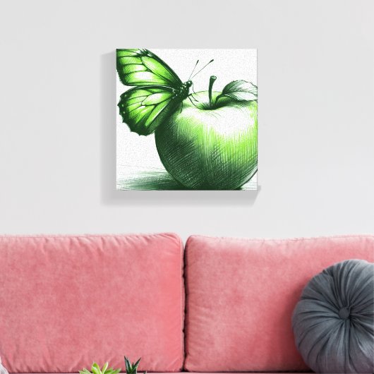 Groene Apple Canvas Print (Insitu (Woonkamer))
