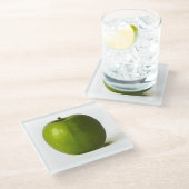 Groene Apple coastercnm Glazen Onderzetter (Schuin)