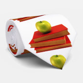 Groene Apple en Boeken Stropdas (Opgerold)