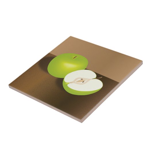 Groene Apple en een half leven Tegeltje (Zijkant)
