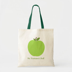 Groene Apple gepersonaliseerde leraar Tote Bag