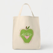 Groene Apple & Heart Alphabet Teacher Bag Tote Bag (Voorkant)