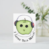 Groene Apple-hoofdtelefoon Briefkaart (Staand voorkant)