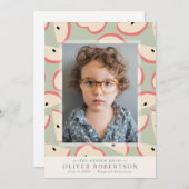 Groene Apple Jongen Kleuterschool Foto Afstuderen Kaart (Voorkant / Achterkant)